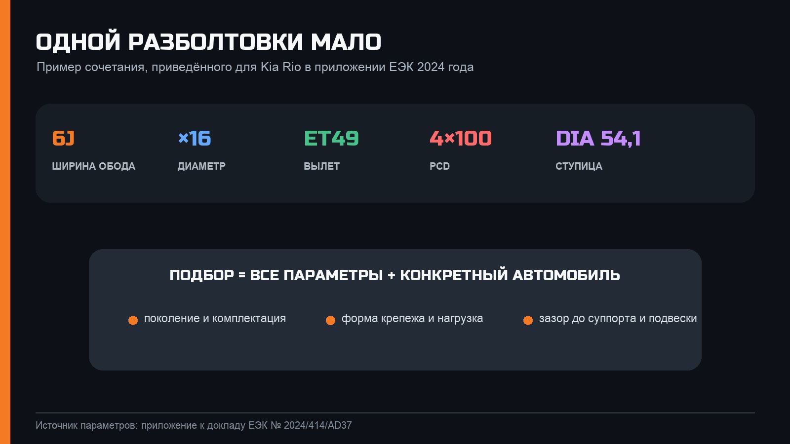 Как читать маркировку колесного диска для Kia Rio