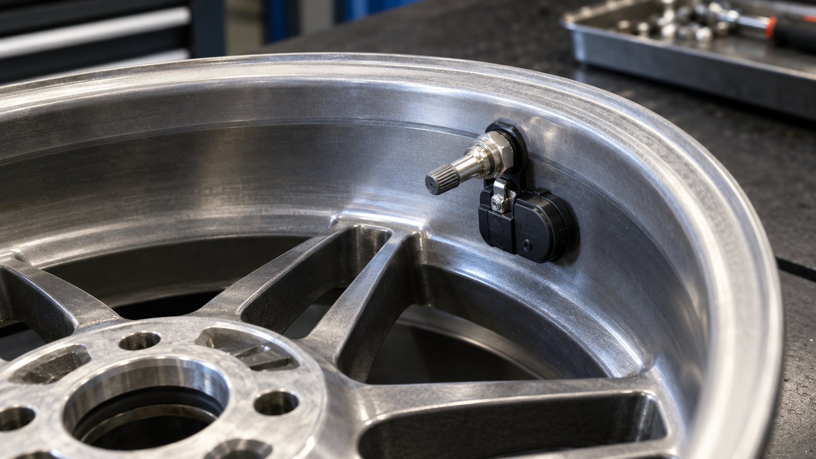 Датчик прямой системы TPMS установлен внутри колёсного диска